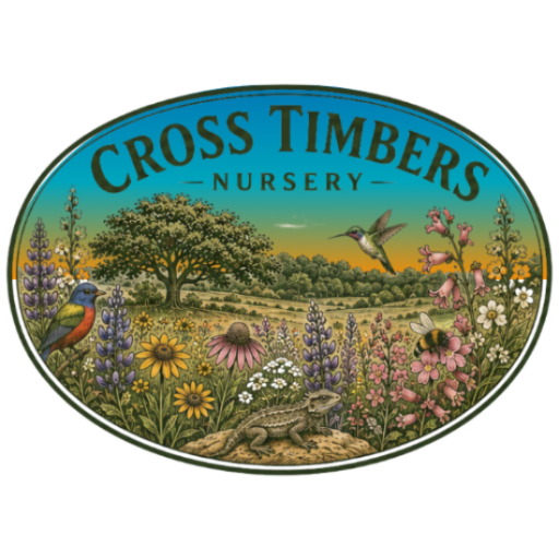 Cross Timbers Nursery logo. Texas native plant nursery. North Texas